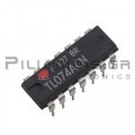 TL-074  4xOp-Amp JFET +-18V Low Noise 13V/us DIP-14