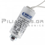 Motor Run Capacitor  3.15μF | 450VAC | 50Hz | Ø25x57mm | ΜΚΑ with Cable