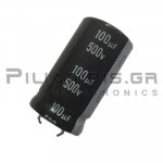 Electrolytic Capacitor  100μF 105C 500V Ø22x40mm P10.0 Snap-In