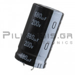 Πυκνωτής Ηλεκτρολυτικός  680μF 85C 200V Ø22x40mm P10.0 Snap-In