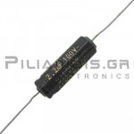 Πυκνωτης Ηλεκτρολυτικός Bipolar  2.2μF  100V 85C Ø10x30mm Axial