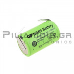 Rechargeable batter   Ni-MH 2/3Α 1.2V 1100mAh With Soldering Lugs