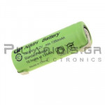 Rechargeable Battery Ni-MH 4/5ΑΑ 1.2V 1200mAh With Soldering Lugs