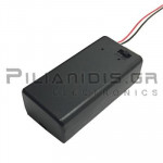 Battery Holder 9V x 1 (33x21x69mm) + Cable & Switch