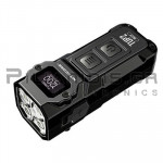 Φακός LED Επαναφορτιζόμενος Μπρελοκ MCT 1200Lm (125m) με Li-Ion 1300mAh Μαύρο