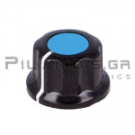 Knob 6.35mm Ø20(16.5)x11mm Blue Plastic with Indicator