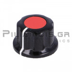 Κουμπί για Aξονα 6.35mm Ø20(16.5)x11mm Πλαστικό Κόκκινο με Δείκτη