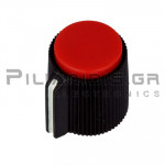 Κουμπί για Aξονα 6.35mm Ø13x15mm Αλουμινίου Κόκκινο με Δείκτη με Βίδα