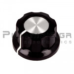 Κουμπί για Aξονα 6.35mm Ø19x12.7mm Πλαστικό Μαύρο με Δείκτη με Βίδα