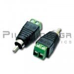 CONNECTOR RCA ΑΡΣΕΝΙΚΟ ΠΛΑΣΤΙΚΟ ΜΕ ΚΛΕΜΜΑ