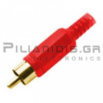 CONNECTOR RCA ΑΡΣΕΝΙΚΟ ΠΛΑΣΤΙΚΟ ΕΠΙΧΡΥΣΟ ΚΟΚΚΙΝΟ