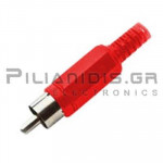 CONNECTOR RCA APΣΕΝΙΚΟ ΠΛAΣTIKO ΝΙΚΕΛ  ΚΟΚΚΙΝΟ