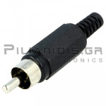 Connector RCA Male Plastic Nikel Black