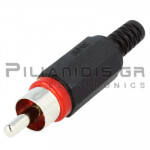 Connector RCA Aρσενικό Πλαστικό ΝΙΚΕΛ  Κόκκινο