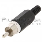 Connector RCA Aρσενικό Πλαστικό ΝΙΚΕΛ Λευκό