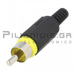 Connector RCA  Male Plastic Nickel Yellow