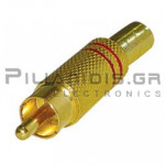 CONNECTOR RCA ΑΡΣΕΝΙΚΟ ΜΕΤΑΛΛΙΚΟ 5mm ΚΟΚΚΙΝΟ