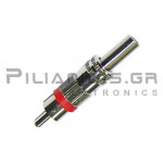 CONNECTOR RCA ΑΡΣΕΝΙΚΟ ΜΕΤΑΛΛΙΚΟ ΝΙΚΕΛ 5mm ΚΟΚΚΙΝΟ