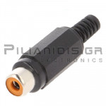 Connector RCA Female Plastic Nikel Black