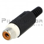 Connector RCA Female Plastic Nikel White