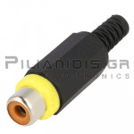 Connector RCA Θηλυκό Πλαστικό ΝΙΚΕΛ Κίτρινο