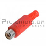 Connector RCA  Θηλυκό Πλαστικό Κόκκινο