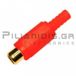 CONNECTOR RCA ΘΗΛΥΚΟ ΠΛΑΣΤΙΚΟ ΕΠΙΧΡΥΣΟ ΚΟΚΚΙΝΟ