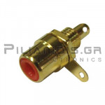 CONNECTOR RCA ΘΗΛΥΚΟ ΣΑΣΙ ΜΕΤΑΛΛΙΚΟ ΕΠΙΧΡΥΣΟ KOKKINO