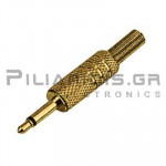 Connector Jack 3.5mm Mono Male Gold Plated Metal
