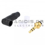 CONNECTOR JACK 3.5mm STEREO ΑΡΣΕΝΙΚΟ ΓΩΝΙΑ ΕΠΙΧΡΥΣΟ
