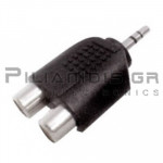 Adaptor Jack 3.5mm Stereo Male - 2xRCA Female