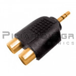Adaptor Jack 3.5mm Stereo Male to 2xRCA Female Gold Plated