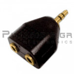 Adaptor Jack 3.5mm Stereo Male - 2x3.5mm Stereo Female Gold Plated