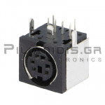 Connector  Mini-din Θηλυκό 6pin PCB (Γωνία 90o)