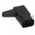 CONNECTOR AC ΚΑΛΩΔΙΟΥ ΑΡΣΕΝΙΚΟ 10Α/250V ΓΩΝΙΑΚΟ