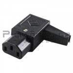 CONNECTOR AC ΚΑΛΩΔΙΟΥ ΘΗΛΥΚΟ 10Α/250V ΓΩΝΙΑΚΟ