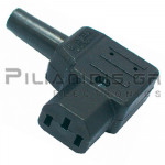 CONNECTOR AC ΚΑΛΩΔΙΟΥ ΘΗΛΥΚΟ 10Α/250V ΓΩΝΙΑΚΟ