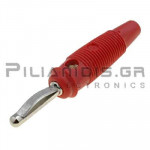 Banana 4mm | Plug | 30A | 30VAC - 60Vdc | Solder | Ni Brass | Red