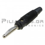Banana 4mm | Plug | 30A | 30VAC - 60Vdc | Solder | Ni Brass | Black