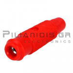 Banana 4mm | Socket | 30A | 35VAC - 70Vdc | with Screw | Ni Brass | Red