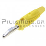 Banana 4mm | Plug | 30A | 30VAC - 60Vdc | Solder | Ni Brass | Yellow