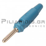 Banana 4mm | Plug | 30A | 30VAC - 60Vdc | Solder | Ni Brass | Blue