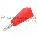 Banana 2mm | Plug | 10A | 30VAC - 60Vdc | Solder | Ni Brass | Red