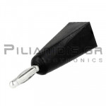 Banana 2mm | Plug | 10A | 30VAC - 60Vdc | Solder | Ni Brass | Black