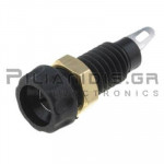 Banana Socket 4mm | Ø11.2/(8)mm | 10A | 30VAC 30Vdc | Brass | Black