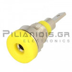 Banana Socket 2mm |  Ø8.4/(6.0)mm | 10A | 30VAC - 60Vdc | Solder | Ni Brass | Yellow