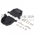 Cover for Connector D-SUB 25pin With Long Screws Black