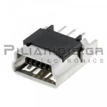 CONNECTOR USB mini B 5pin ΘΗΛΥΚΟ PCB ΙΣΙΟ