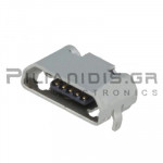Connector USB micro B 5pin (Gold-Plated) Female PCB SMT/THT Angle 90℃