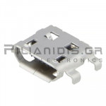 Connector USB micro B 5pin(Επίχρυσα) Θηλυκό PCB SMT/THT Γωνία 90℃